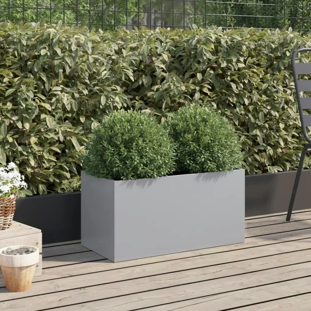 Planter Silver 62x30x29 cm Galvanised Steel 841594