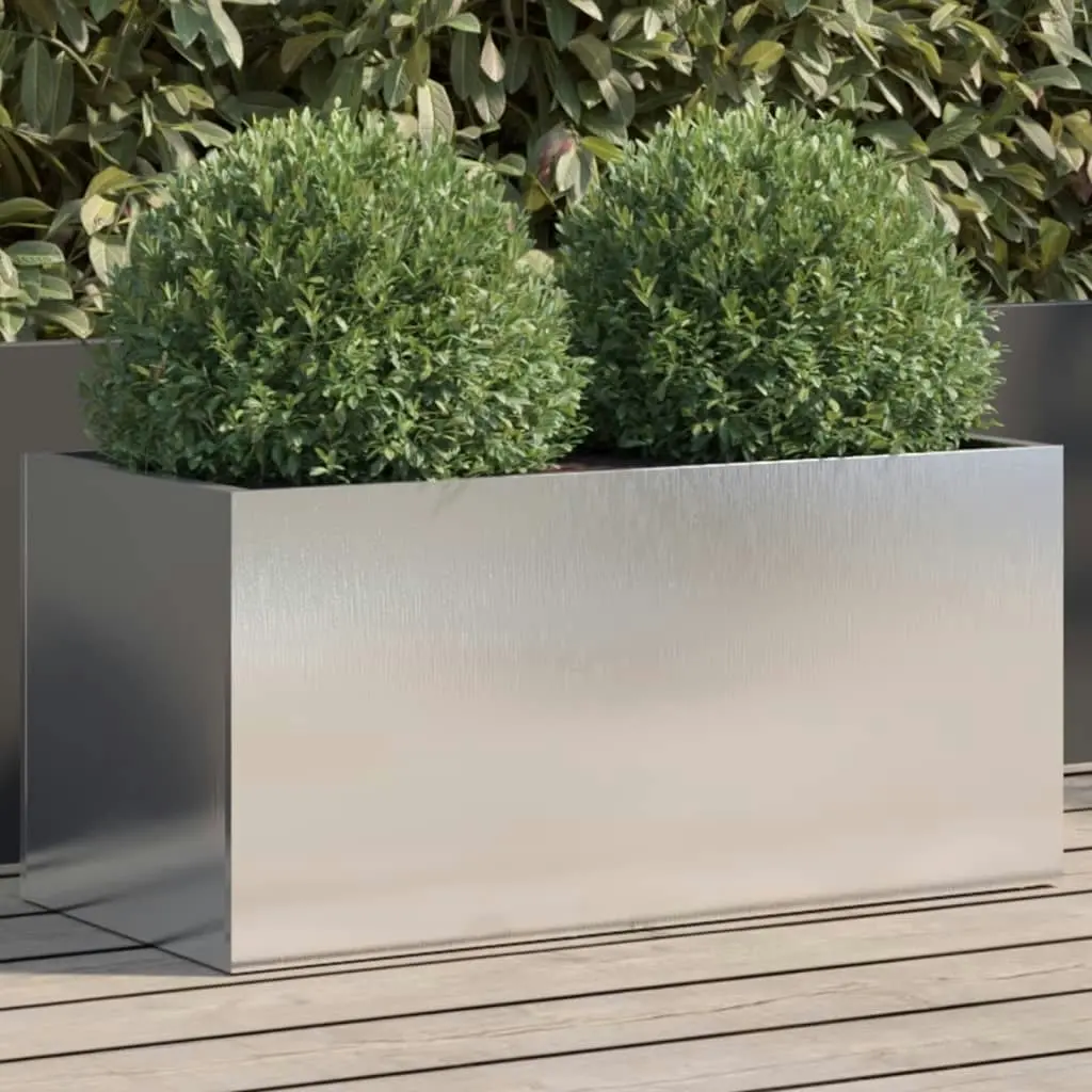 Planter Silver 62x30x29 cm Stainless Steel 841593