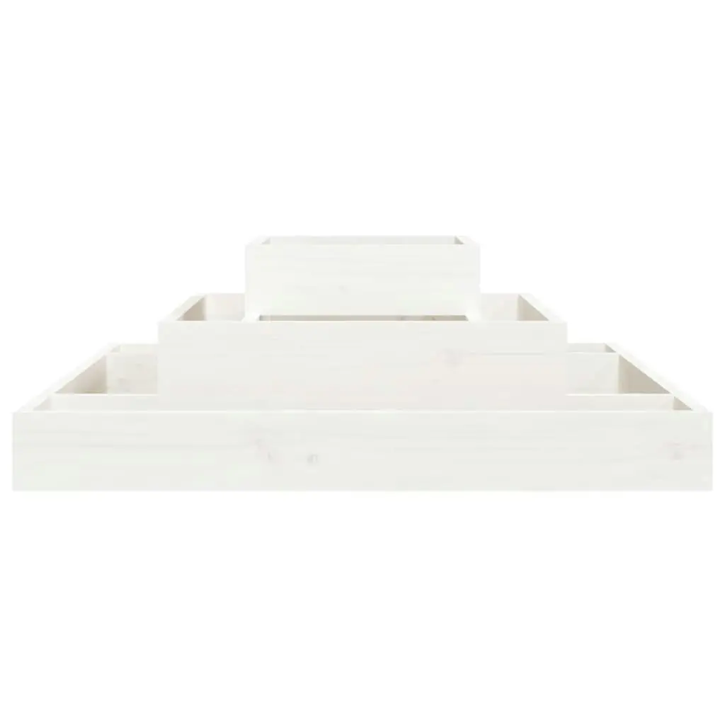 Planter White 80x80x27 cm Solid Wood Pine 823865