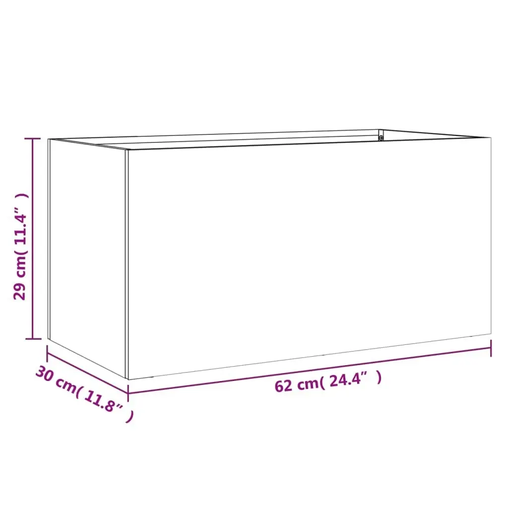 Planter Anthracite 62x30x29 cm Cold-rolled Steel 841591