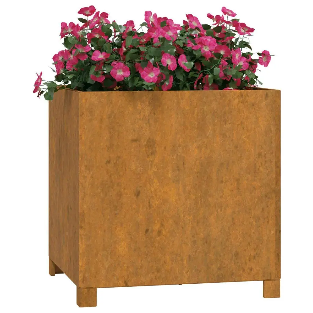 Planter with Legs Rusty 49x47x50 cm Corten Steel 823682