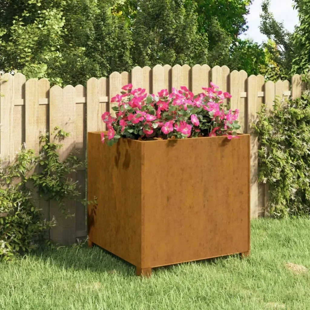 Planter with Legs Rusty 49x47x50 cm Corten Steel 823682