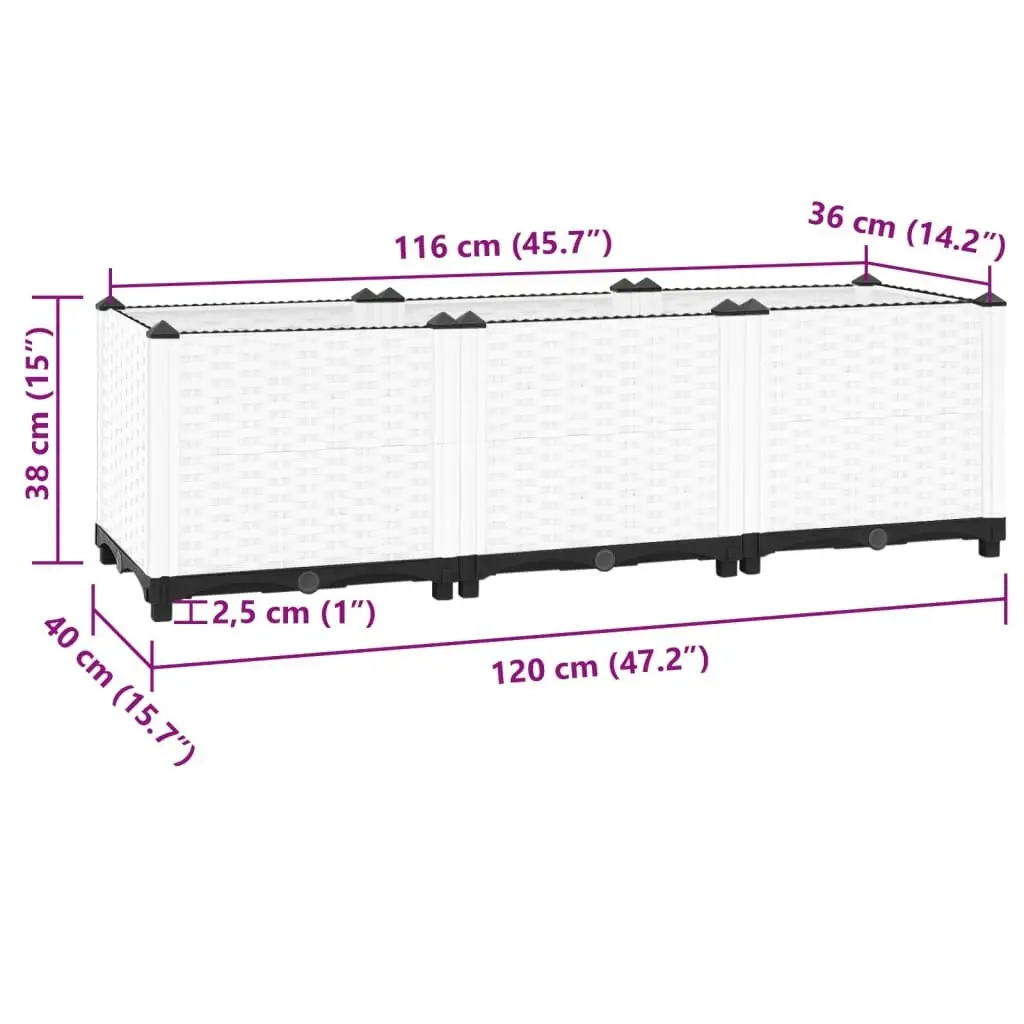 Raised Bed 120x40x38 cm Polypropylene 153310