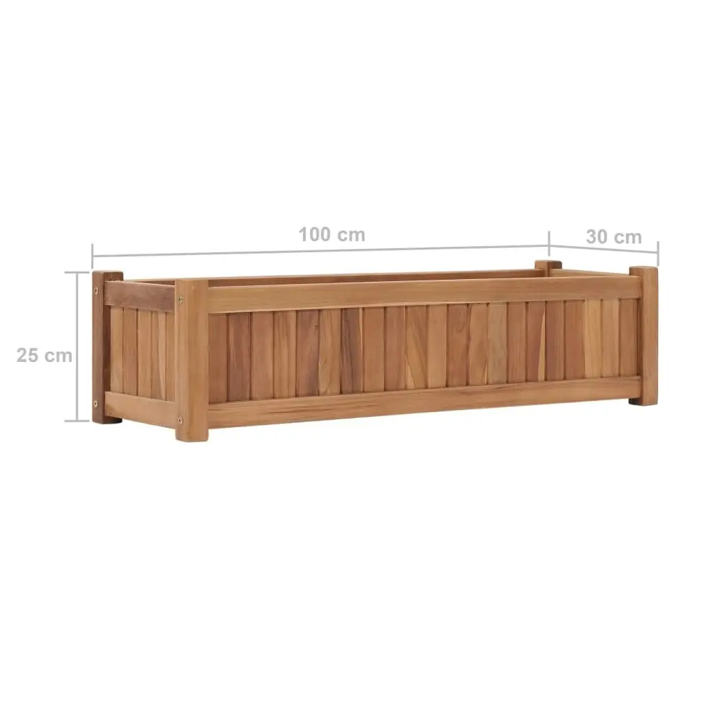 Raised Bed 100x30x25 cm Solid Teak Wood 48968