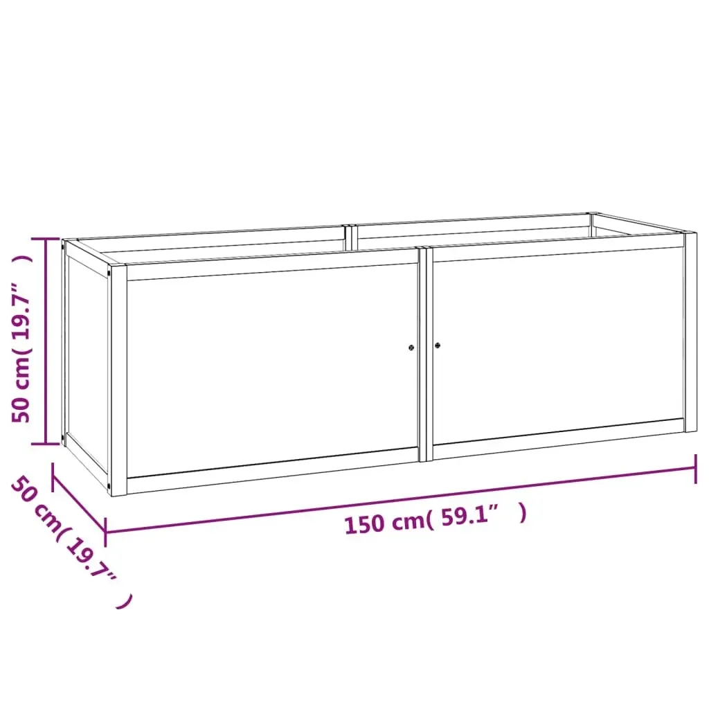 Raised Bed 150x50x50 cm Solid Wood Teak 362663