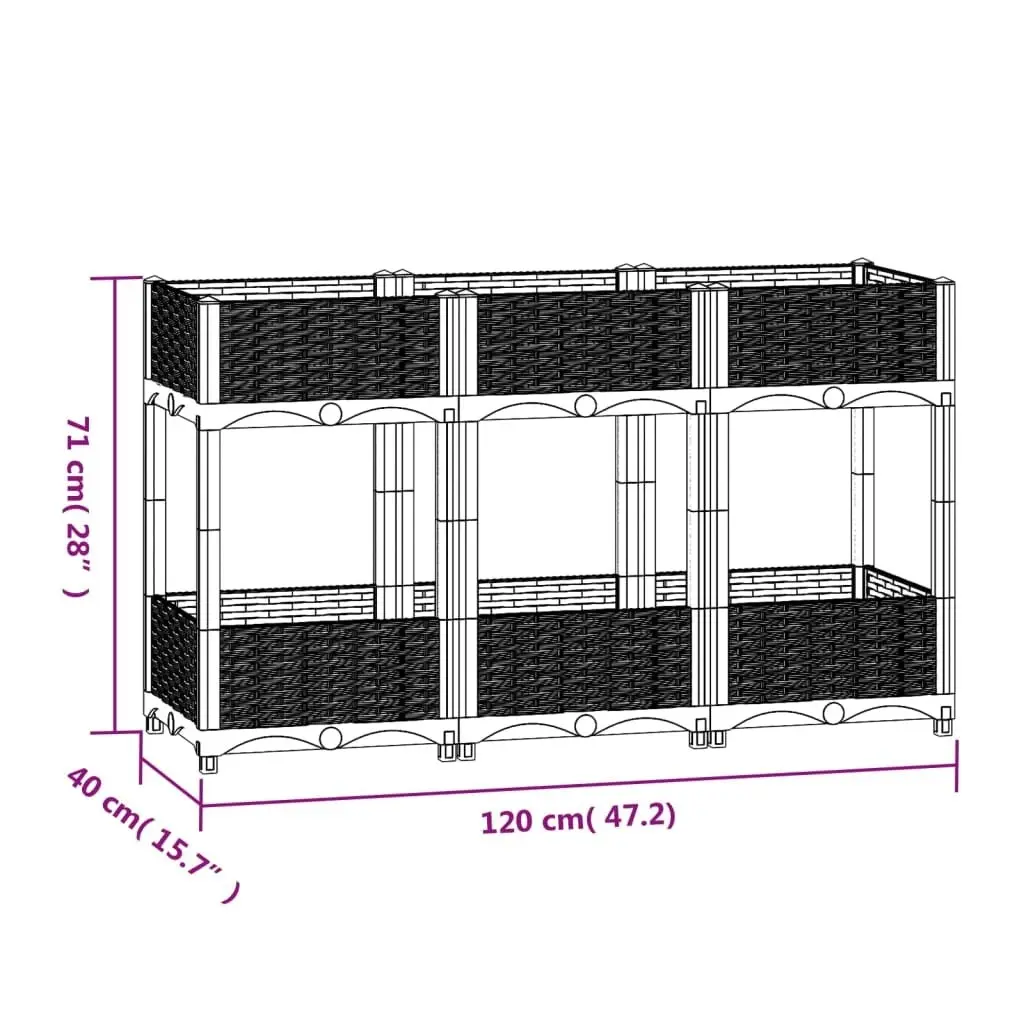 Raised Bed 120x40x71 cm Polypropylene 310407