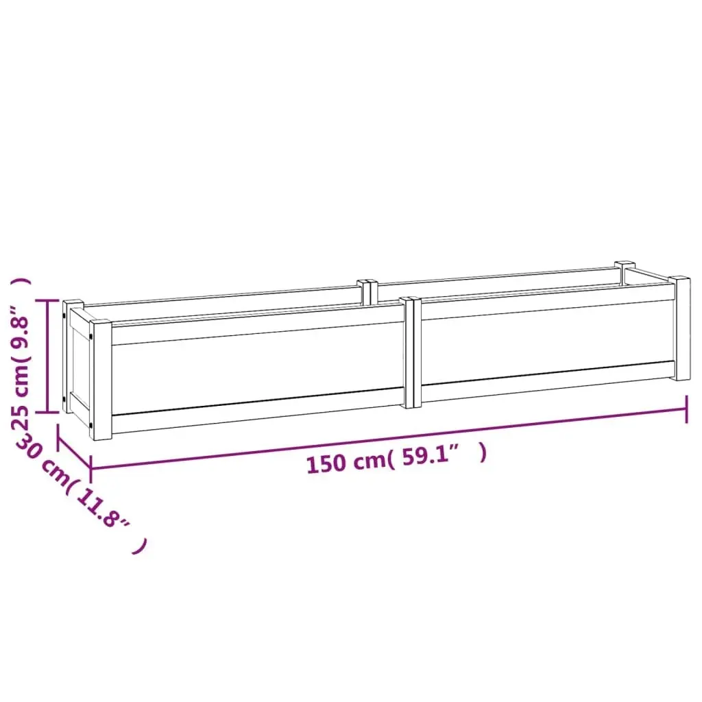 Raised Bed 150x30x25 cm Solid Wood Teak 362659