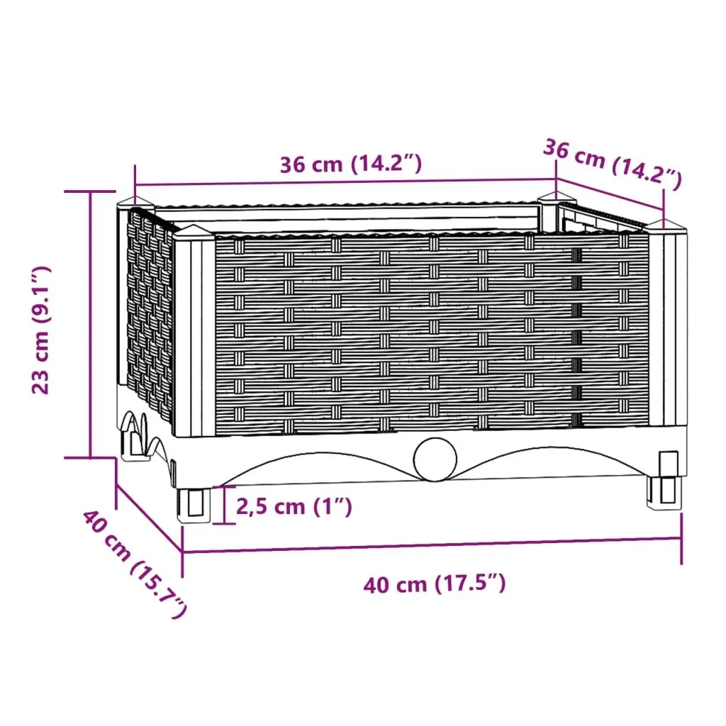 Raised Bed 40x40x23 cm Polypropylene 310397