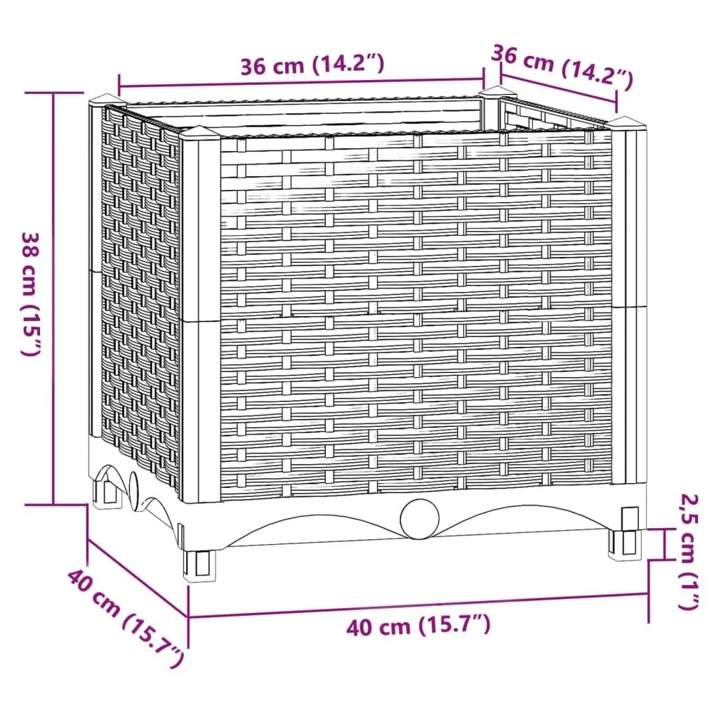 Raised Bed 40x40x38 cm Polypropylene 310401