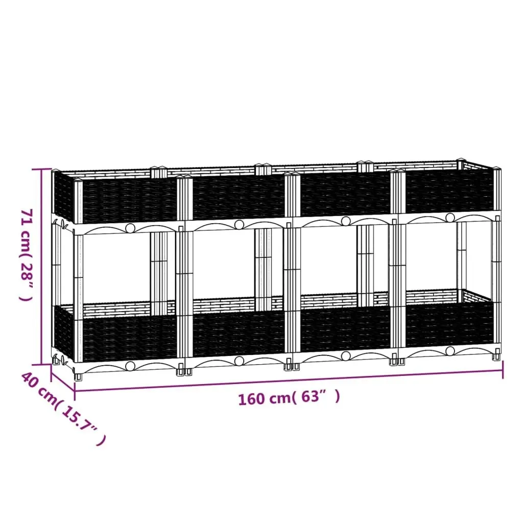 Raised Bed 160x40x71 cm Polypropylene 310408