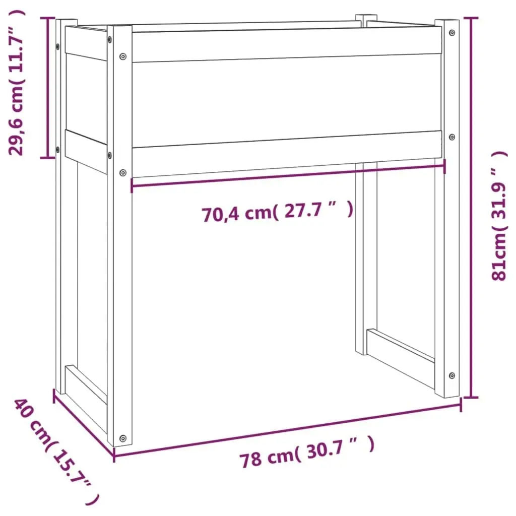 Planter 78x40x81 cm Solid Wood Pine 822132