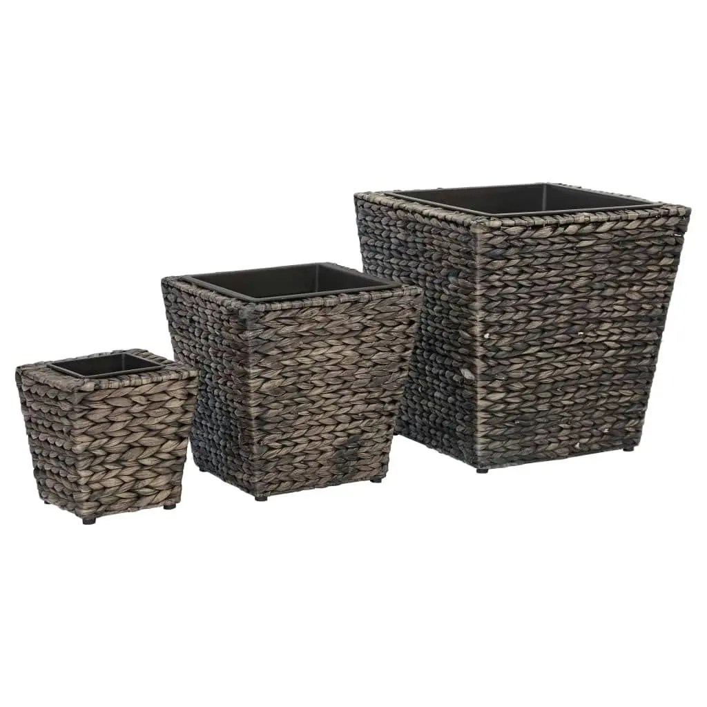 Raised Beds 3 pcs Water Hyacinth Brown 45572