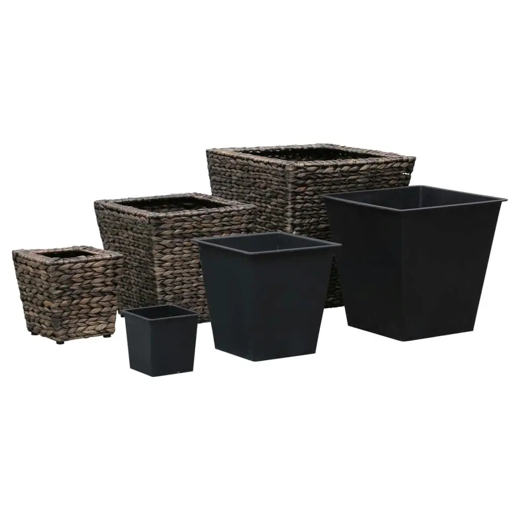 Raised Beds 3 pcs Water Hyacinth Brown 45572