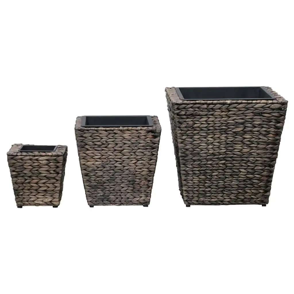 Raised Beds 3 pcs Water Hyacinth Brown 45572