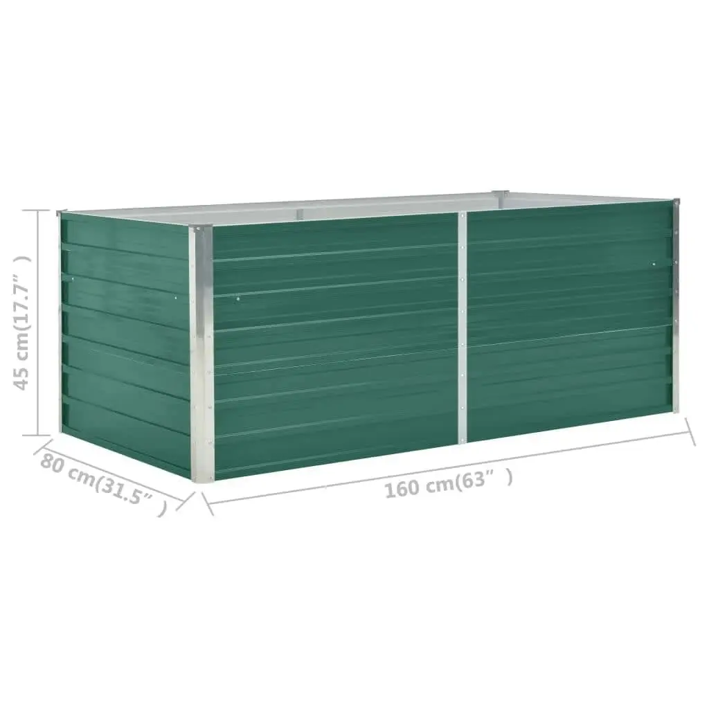 Raised Garden Bed 160x80x45 cm Galvanised Steel Green 47014