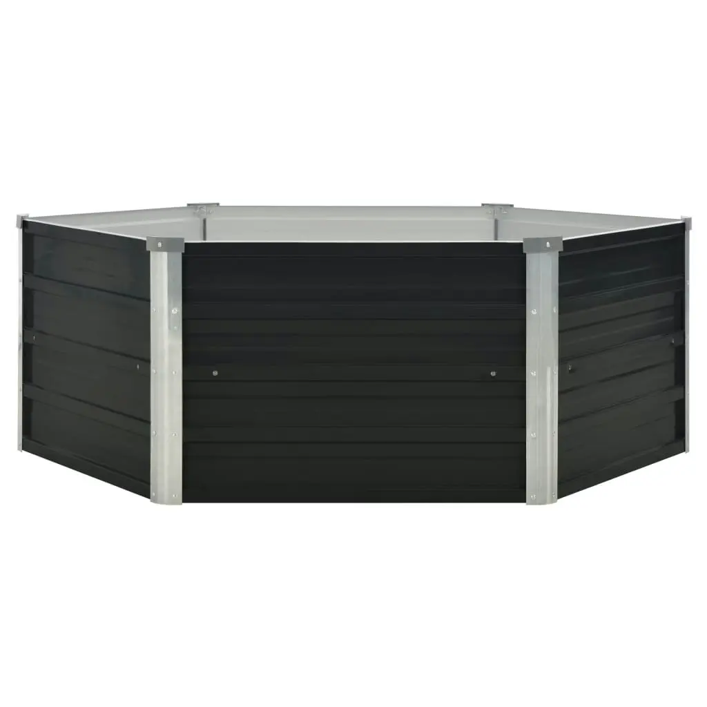 Raised Garden Bed Anthracite 129x129x45 cm Galvanised Steel 45723