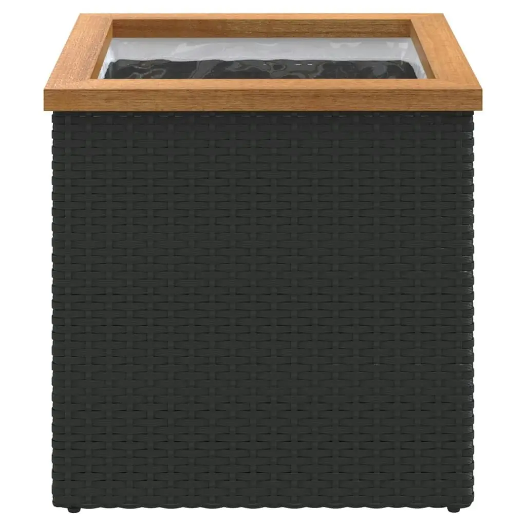 Planter Black 40x40x40 cm Poly Rattan 319414