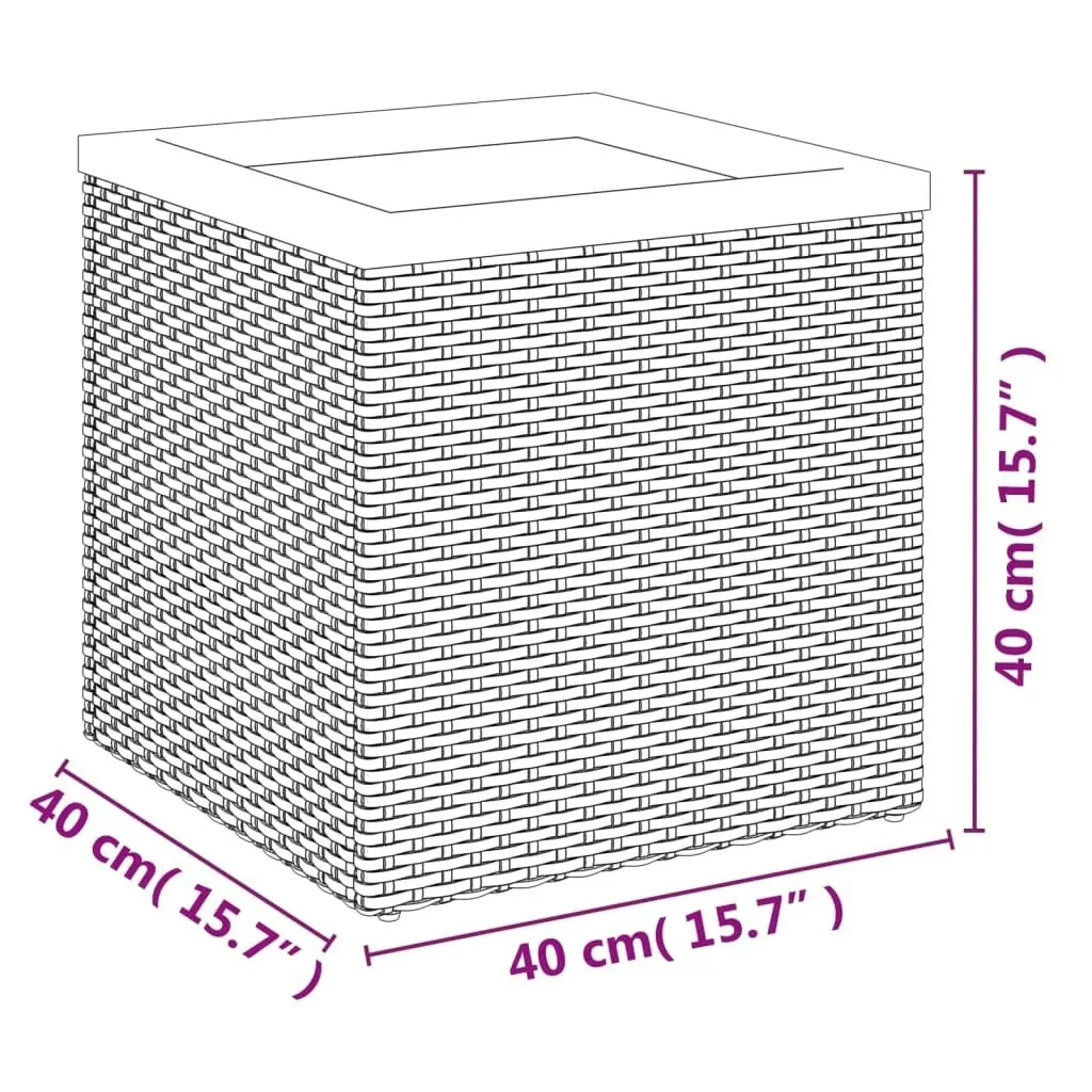 Planter Black 40x40x40 cm Poly Rattan 319414