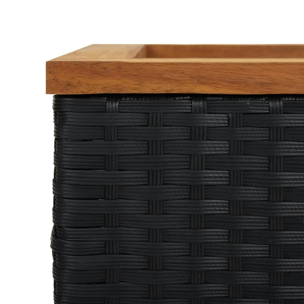 Planter Black 40x40x40 cm Poly Rattan 319414