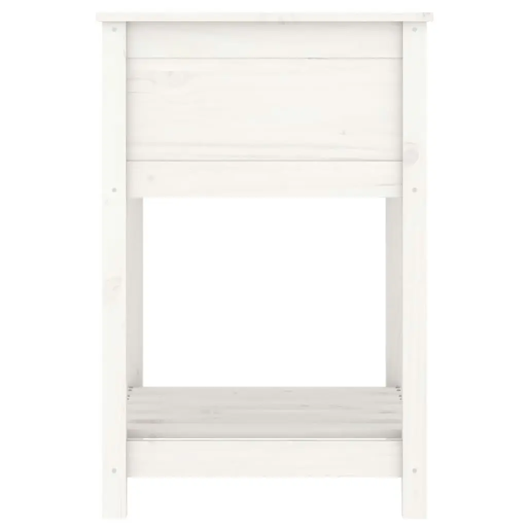 Planter with Shelf White 54x54x81 cm Solid Wood Pine 823774