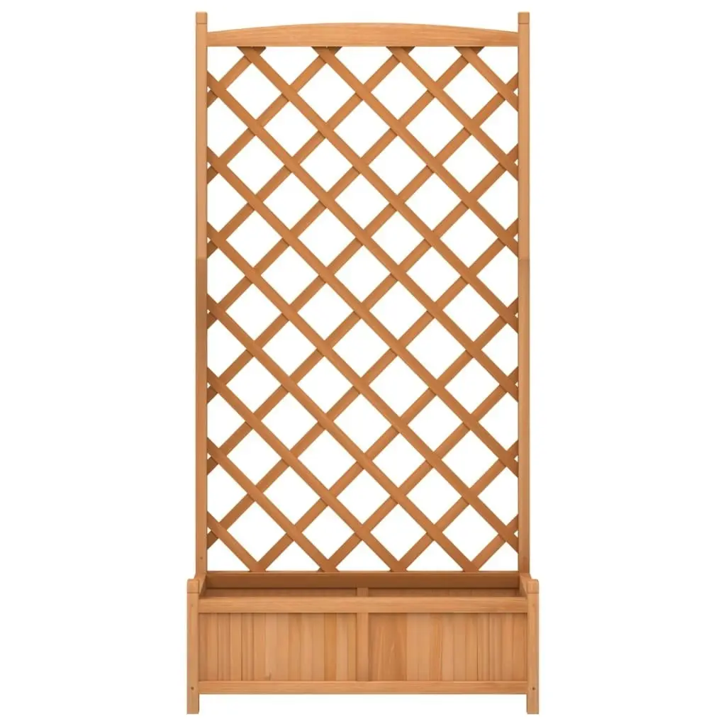 Planter with Trellis Brown Solid Wood Fir 365491