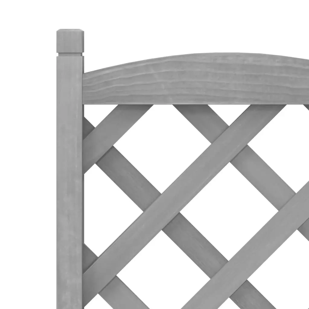 Planter with Trellis Grey Solid Wood Fir 365483