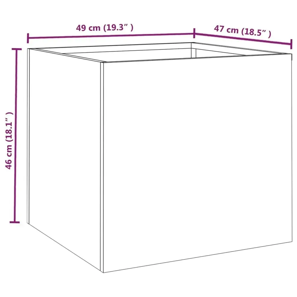 Planter 49x47x46 cm Corten Steel 821551