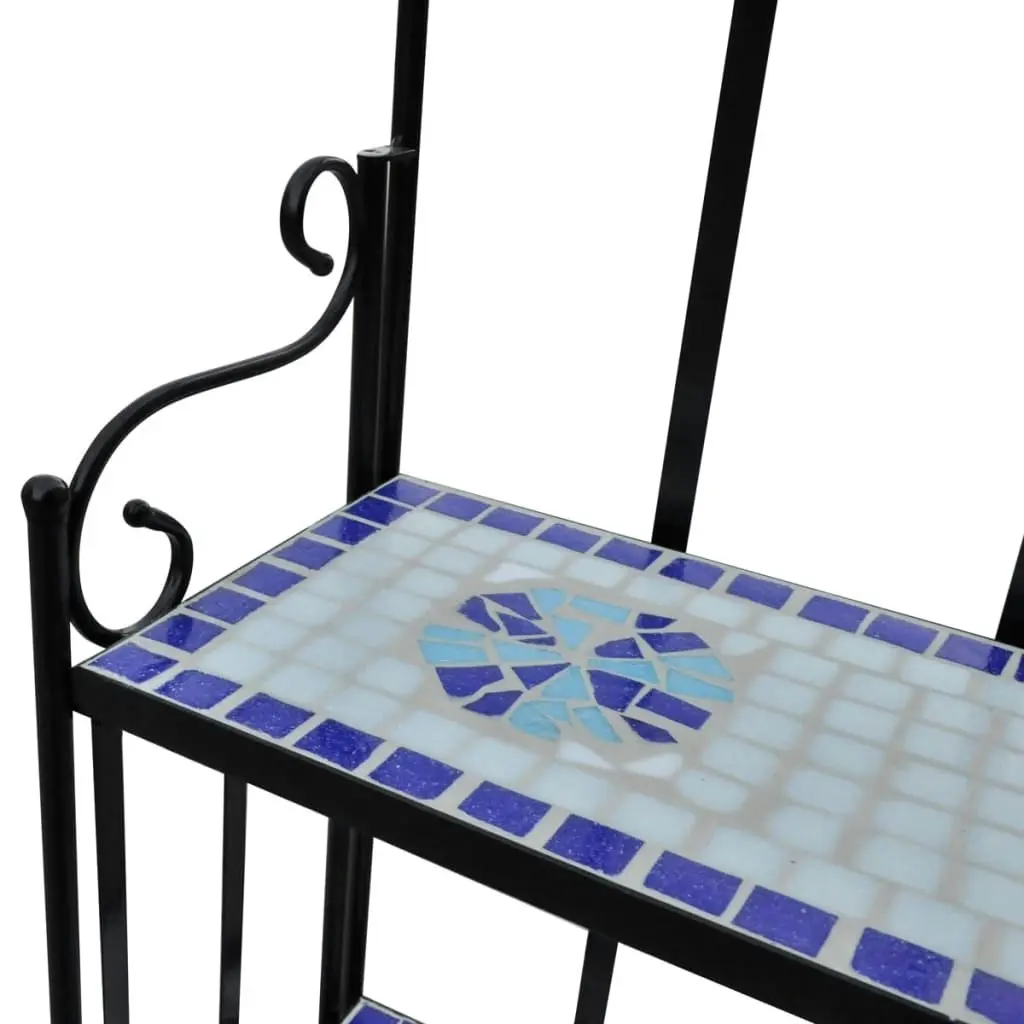 Plant Stand Plant Display Blue White Mosaic Pattern 41132