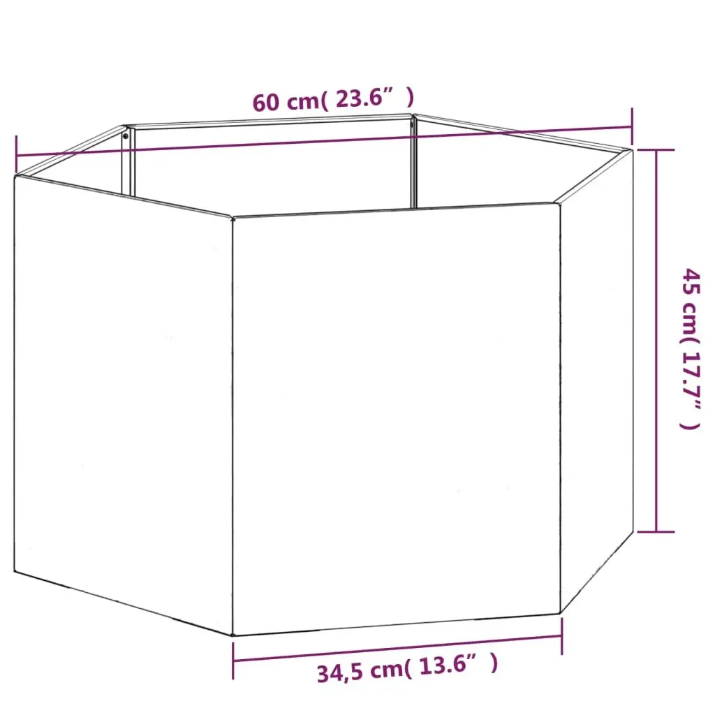 Planter Rusty 60x60x45 cm Corten Steel 823675