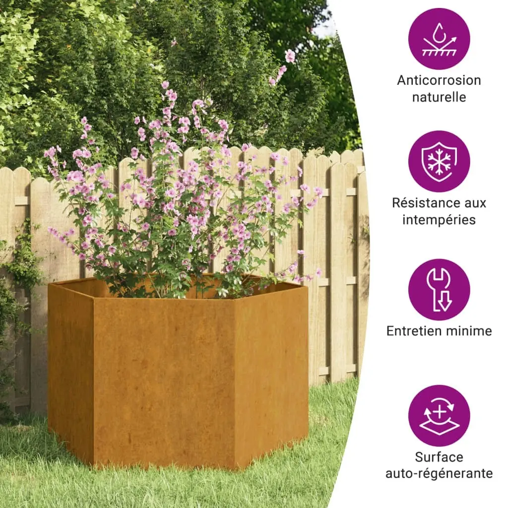 Planter Rusty 60x60x45 cm Corten Steel 823675