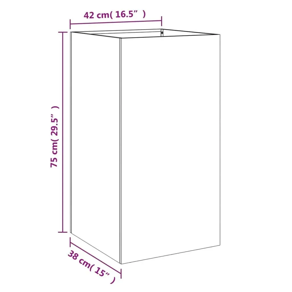 Planter Anthracite 42x38x75 cm Cold-rolled Steel 841579