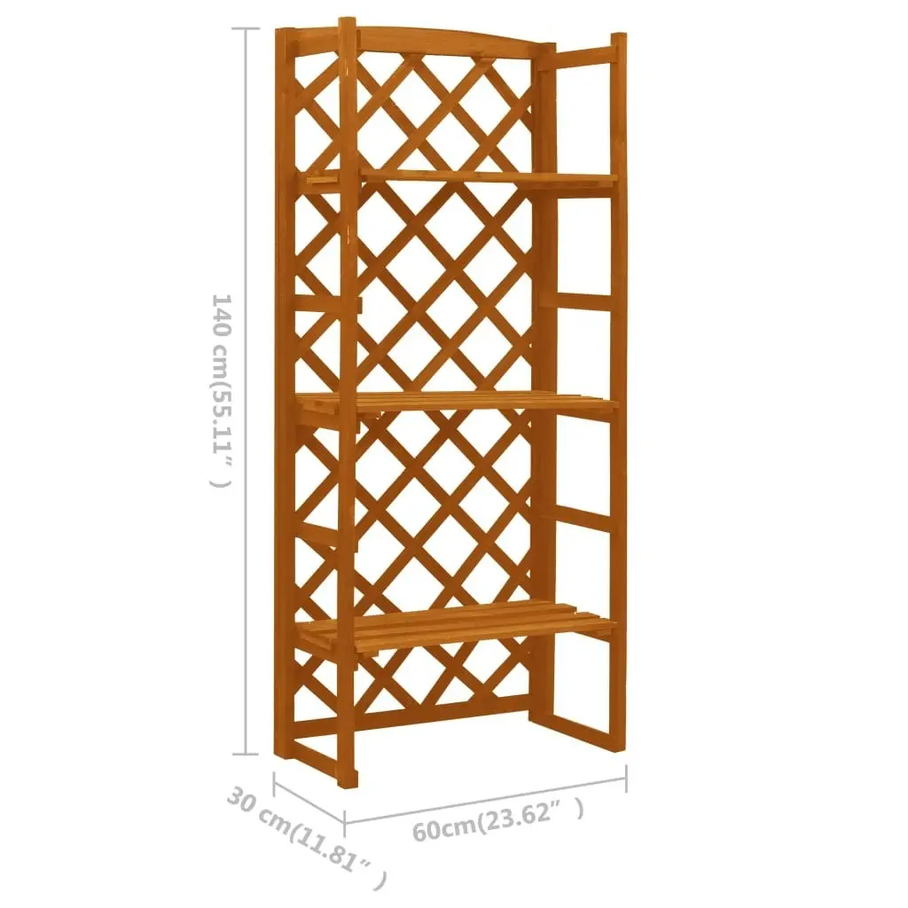 Plant Stand with Trellis Orange 60x30x140 cm Solid Firwood 314834