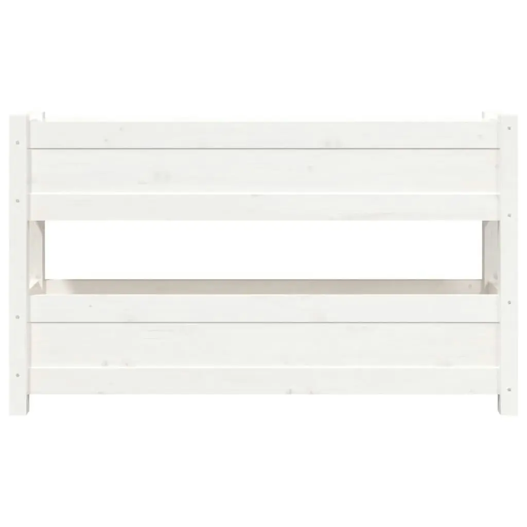 Planter White 112x25x66 cm Solid Wood Pine 823928