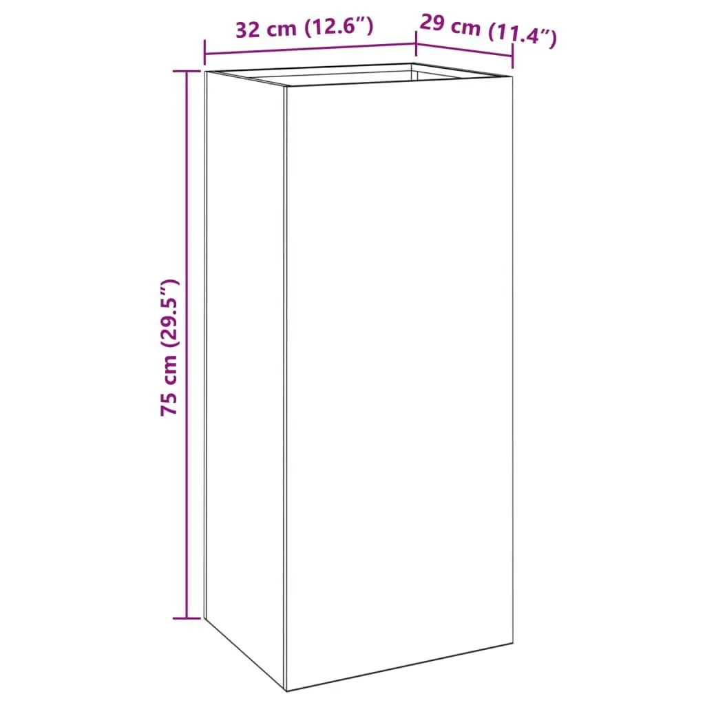 Planter 32x27.5x75 cm Corten Steel 821553