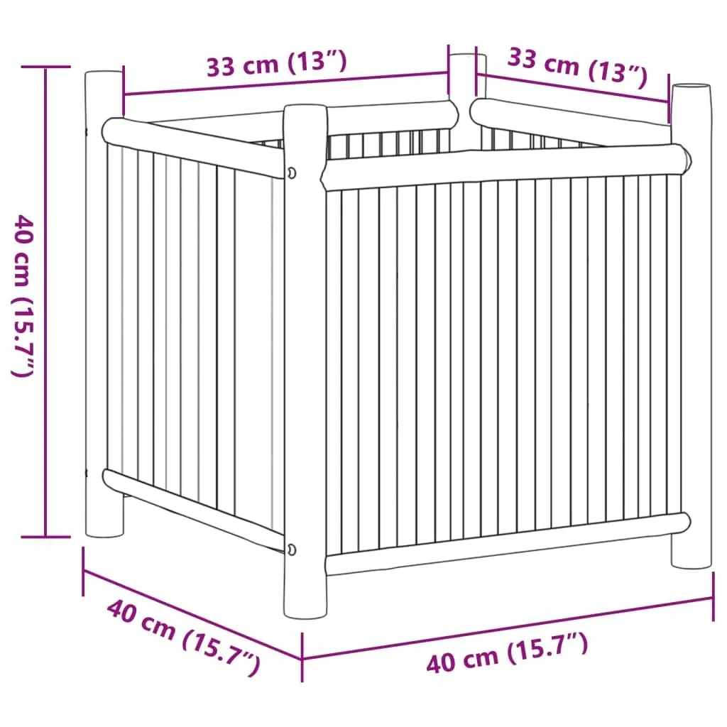 Planter 40x40x40 cm Bamboo 366464