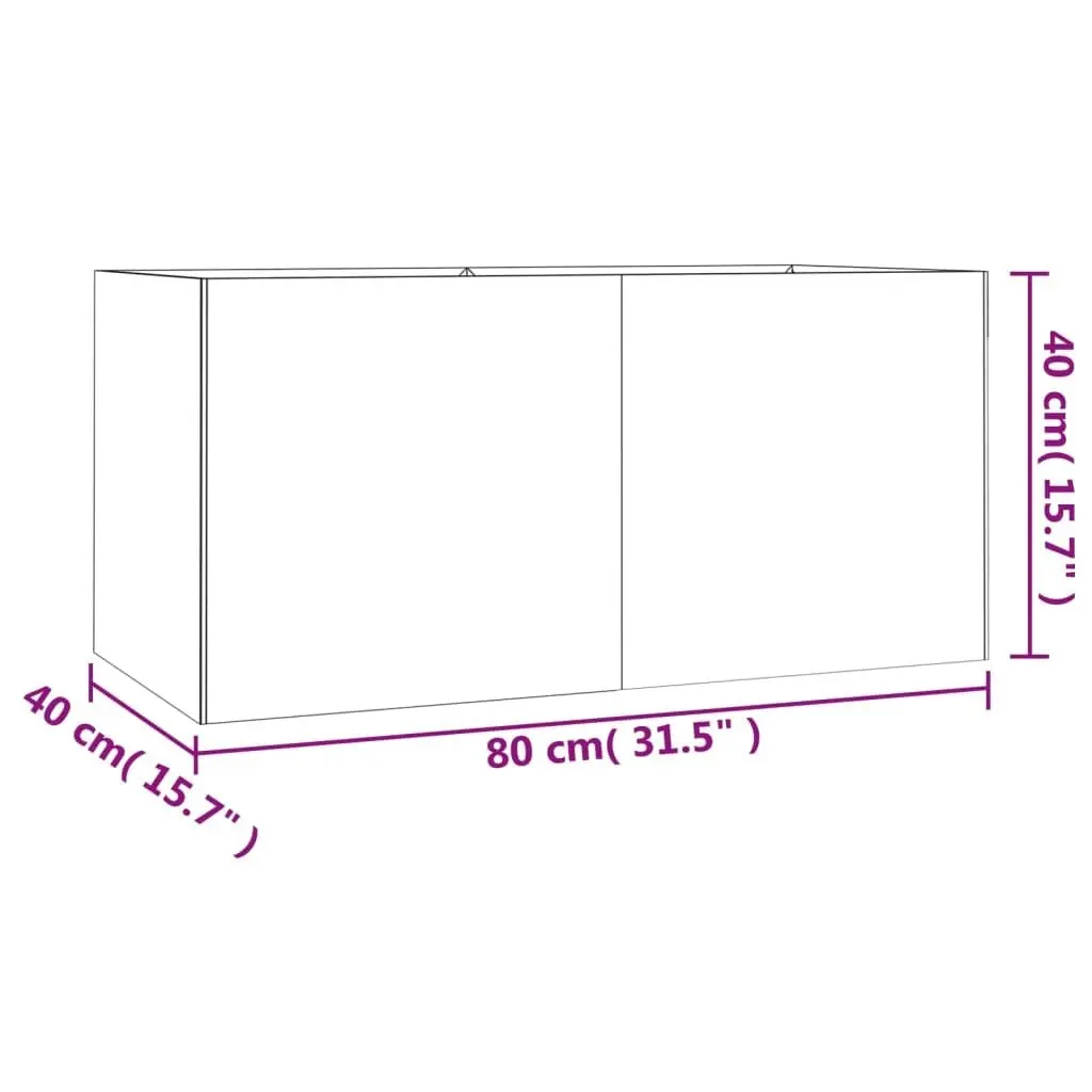 Planter 80x40x40 cm Corten Steel 824519