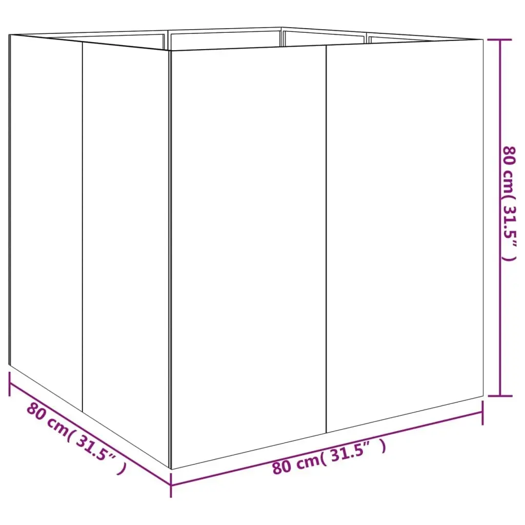 Planter 80x80x80 cm Corten Steel 824537