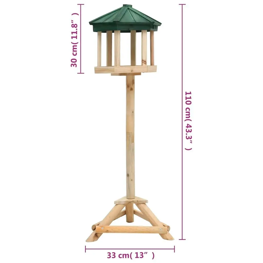 Standing Bird Feeder Solid Firwood 33x110 cm 314817