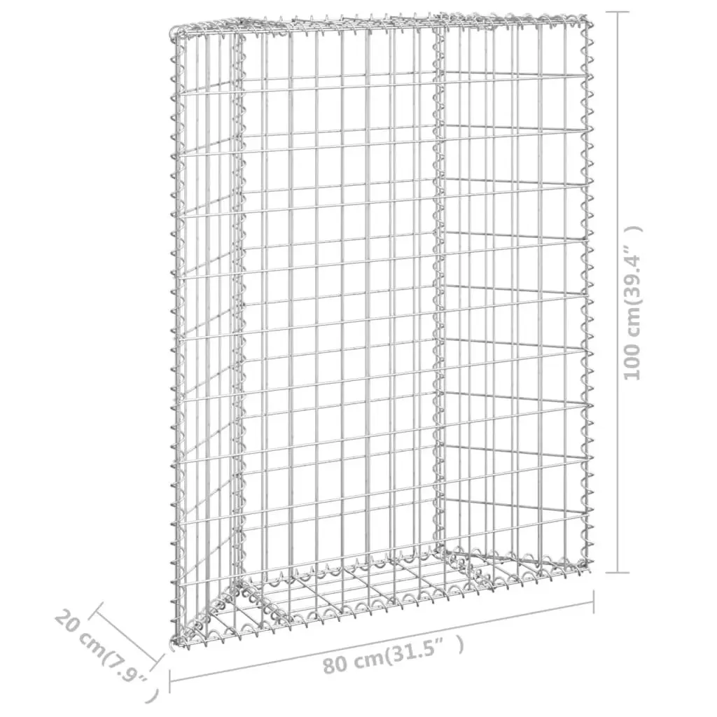 Trapezium Gabion Raised Bed Galvanised Steel 100x20x100 cm 145652