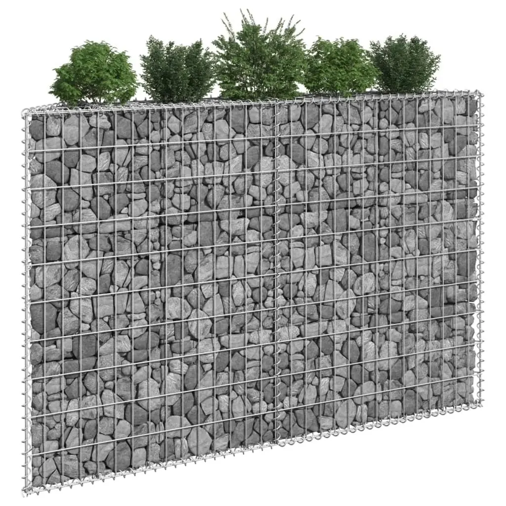 Trapezium Gabion Raised Bed Galvanised Steel 150x20x100 cm 145654