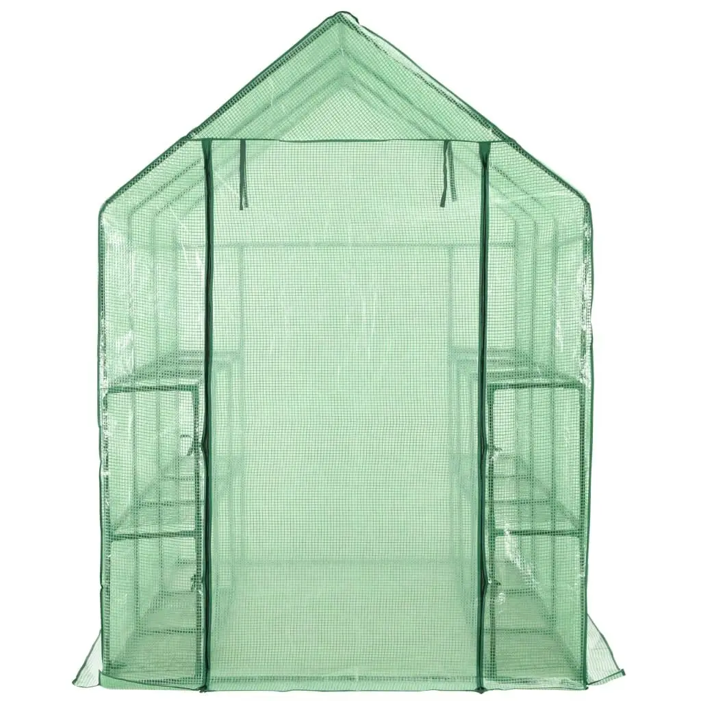 Walk-in Greenhouse with 12 Shelves Steel 143x214x196 cm 46913