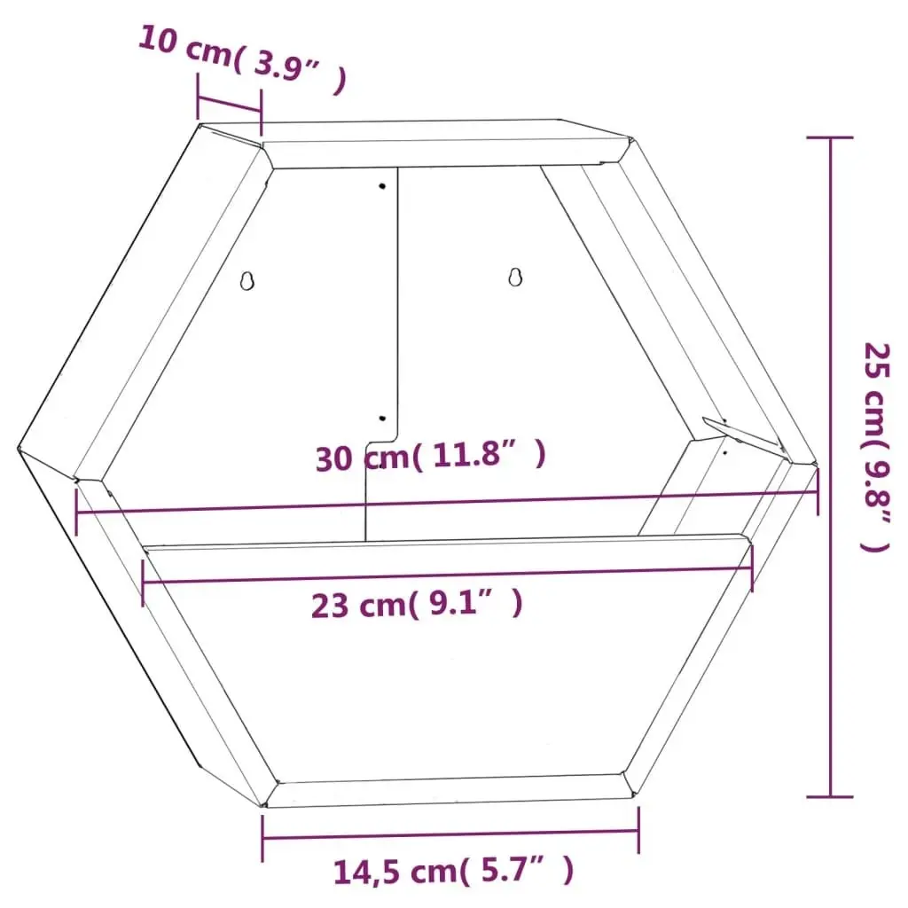 Wall Planters 2 pcs Rusty Corten Steel 30x10x25 cm 823684