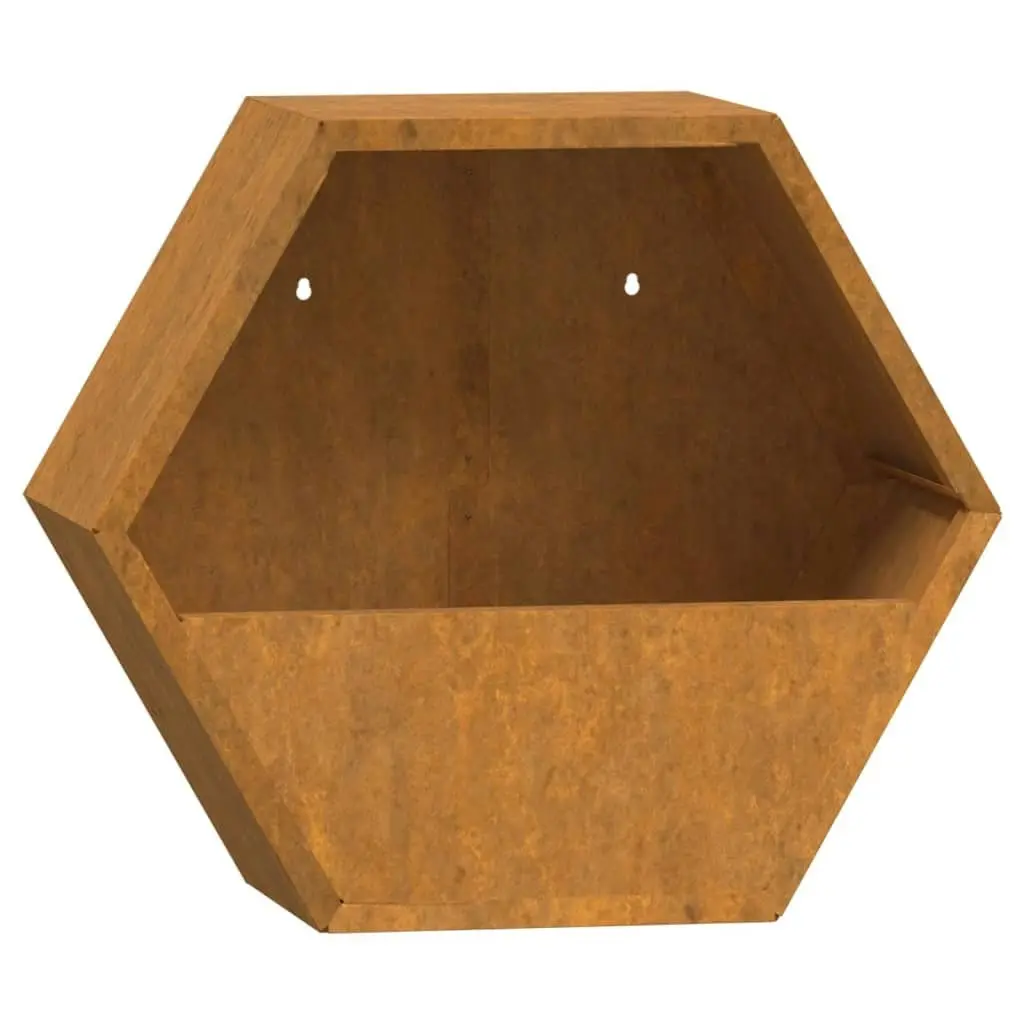 Wall Planters 2 pcs Rusty Corten Steel 30x10x25 cm 823684