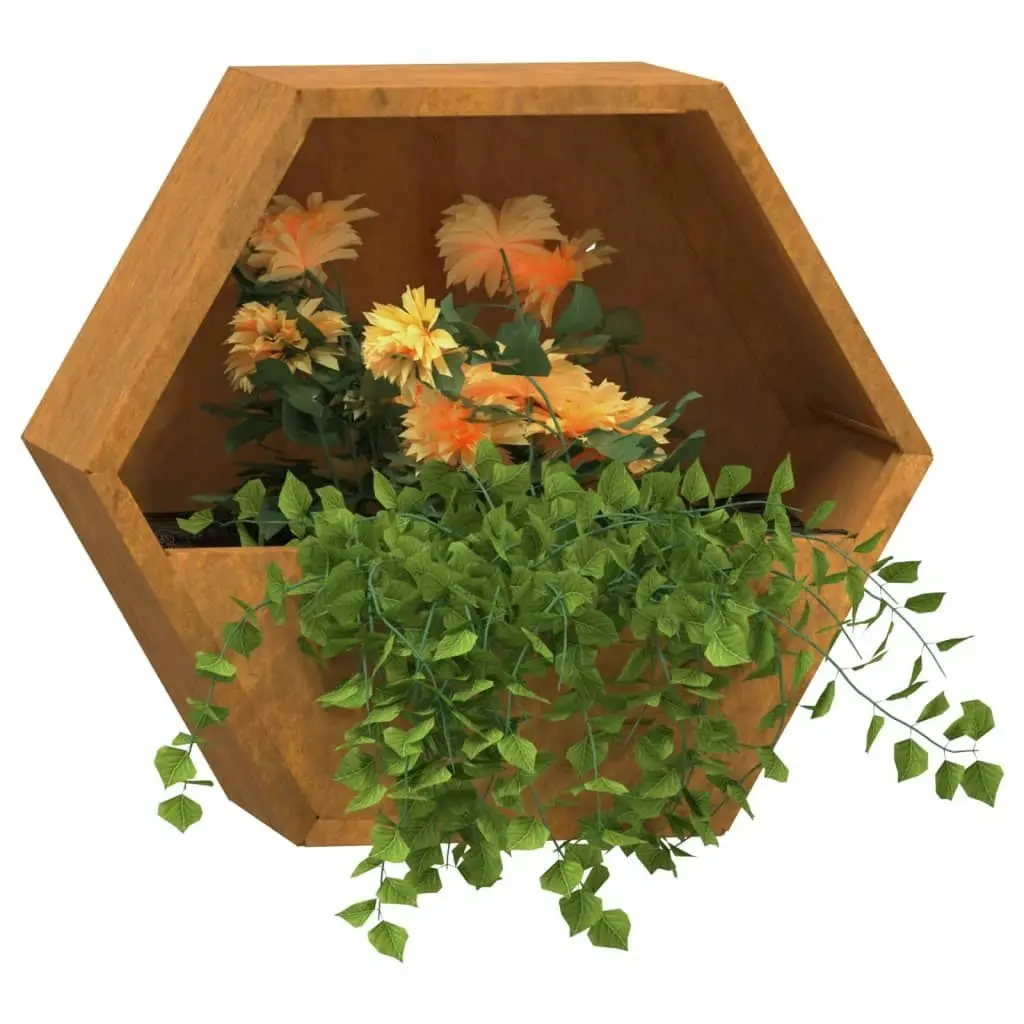 Wall Planters 2 pcs Rusty Corten Steel 30x10x25 cm 823684