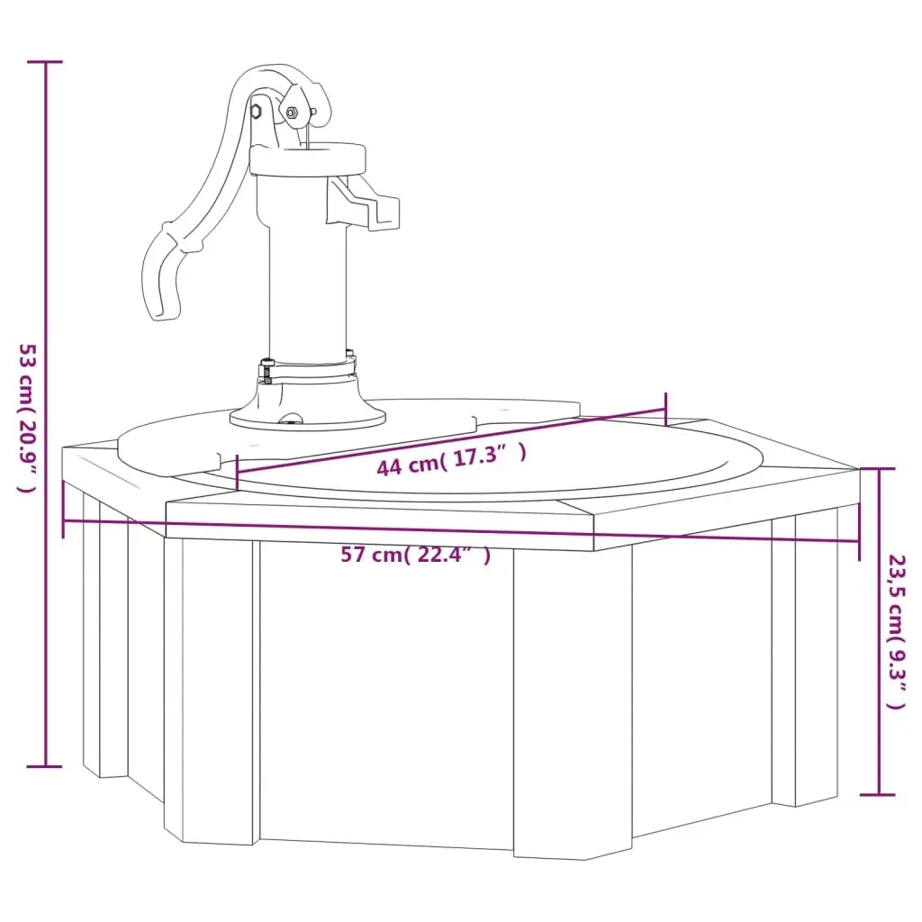 Water Fountain with Pump 57x57x53 cm Solid Wood Fir 364854