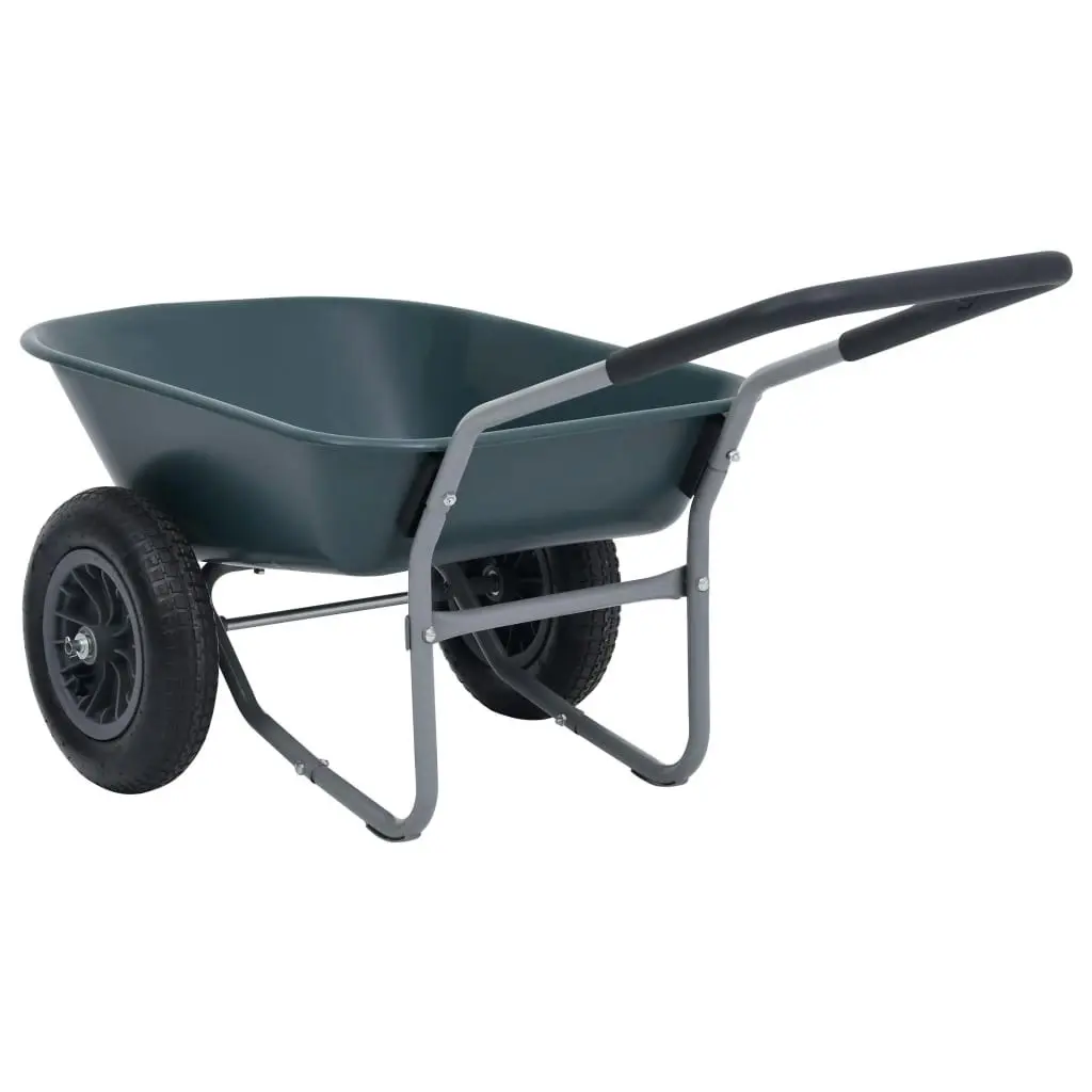 Wheelbarrow Green and Grey 140x63x65 cm 78 L 100 kg 148601