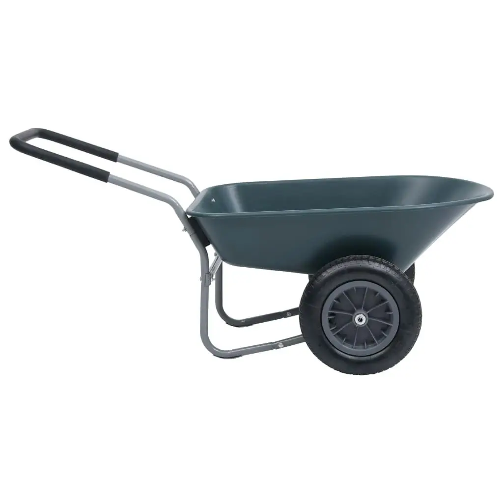 Wheelbarrow Green and Grey 140x63x65 cm 78 L 100 kg 148601