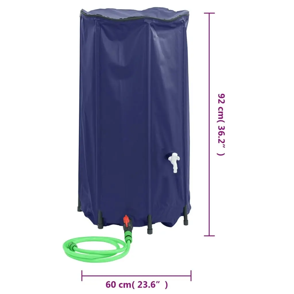 Water Tank with Tap Foldable 250 L PVC 155999