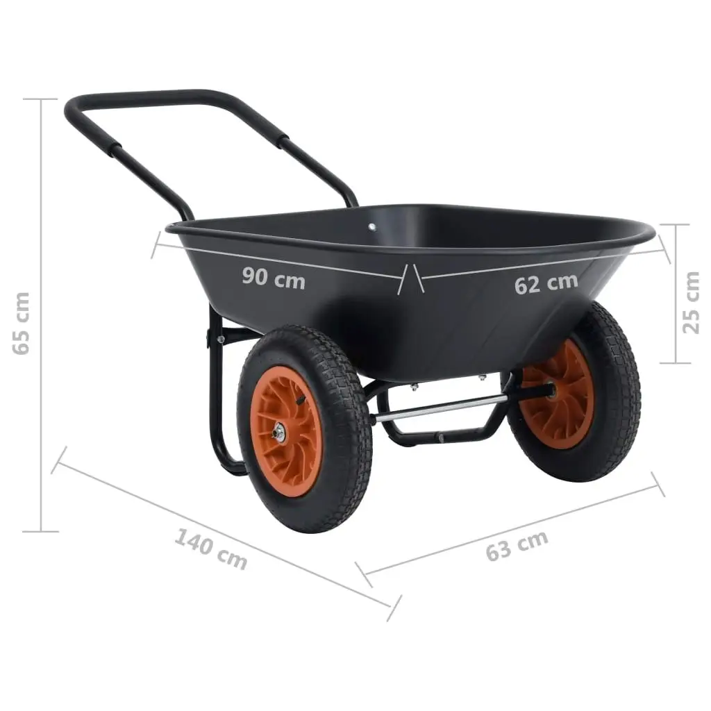 Wheelbarrow Black and Orange 78 L 100 kg 92592