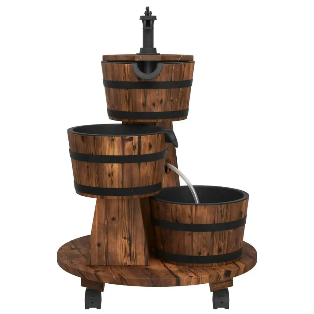 Wheeled Water Fountain with Pump 55x55x80 cm Solid Wood Fir 364855